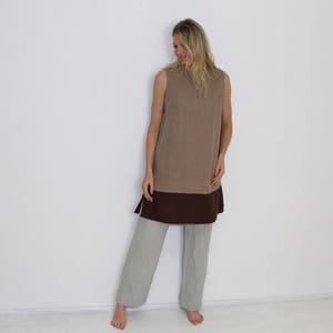 Linen Jumper Dress, Sleeveless Smock,  Loose linen Tunic , Linen  Tank Dress  , Shirt dress, long top Handmade Custom Order