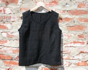 Linen Sleeveless Top  /  Linen Tank Top /  Linen summer  Top  /  Washed Linen Top  / Flax Top  /Custom order