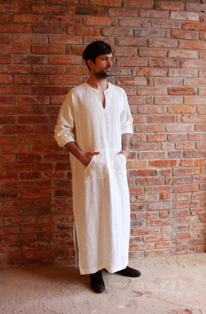 white cotton caftan