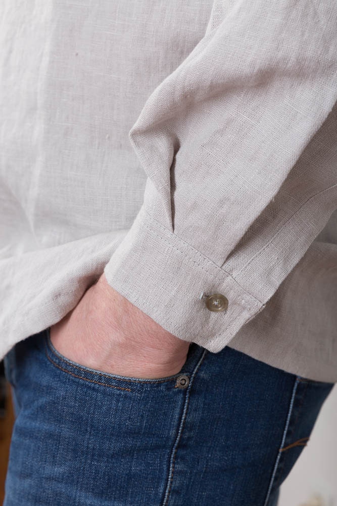 Mens Linen Shirt Gray Linen Shirt Man White Linen Shirt Etsy
