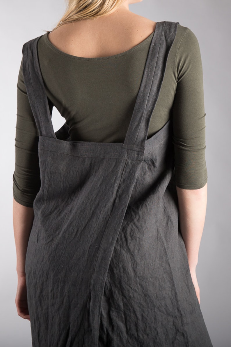 Linen Apron / Linen Artist Smock / Washed Linen Apron / Washed Etsy
