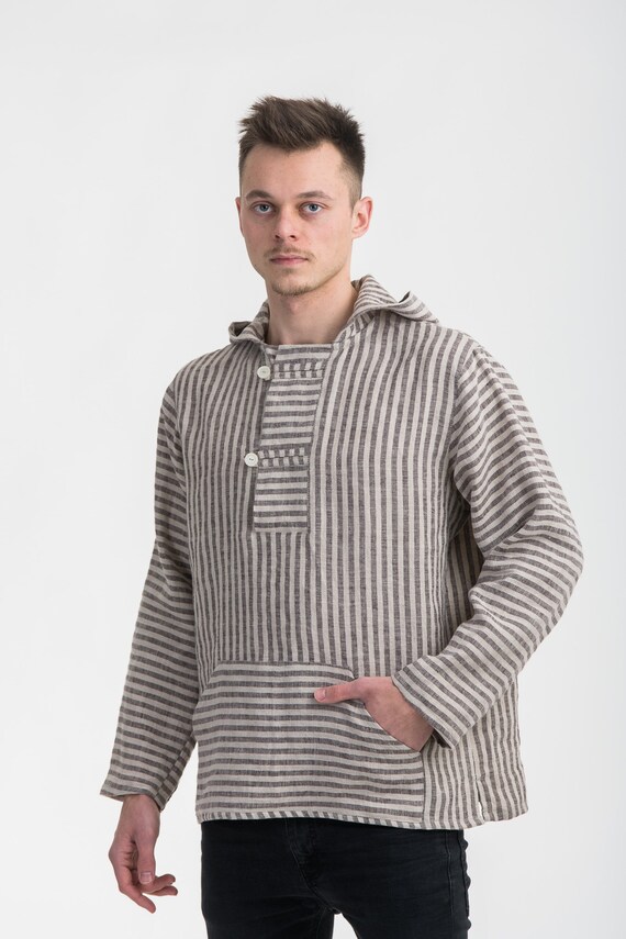 linen hooded shirt