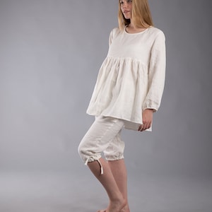 Maternity linen dress/Linen Babydoll Blouse / Linen Buttons up blouse  / Linen Tunic / Loose linen blouse / Oversized linen Shirt