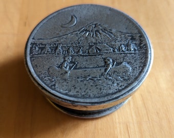 Vintage Collapsible Silver color metal travel cup - Boy Scouts Canoeing scouting