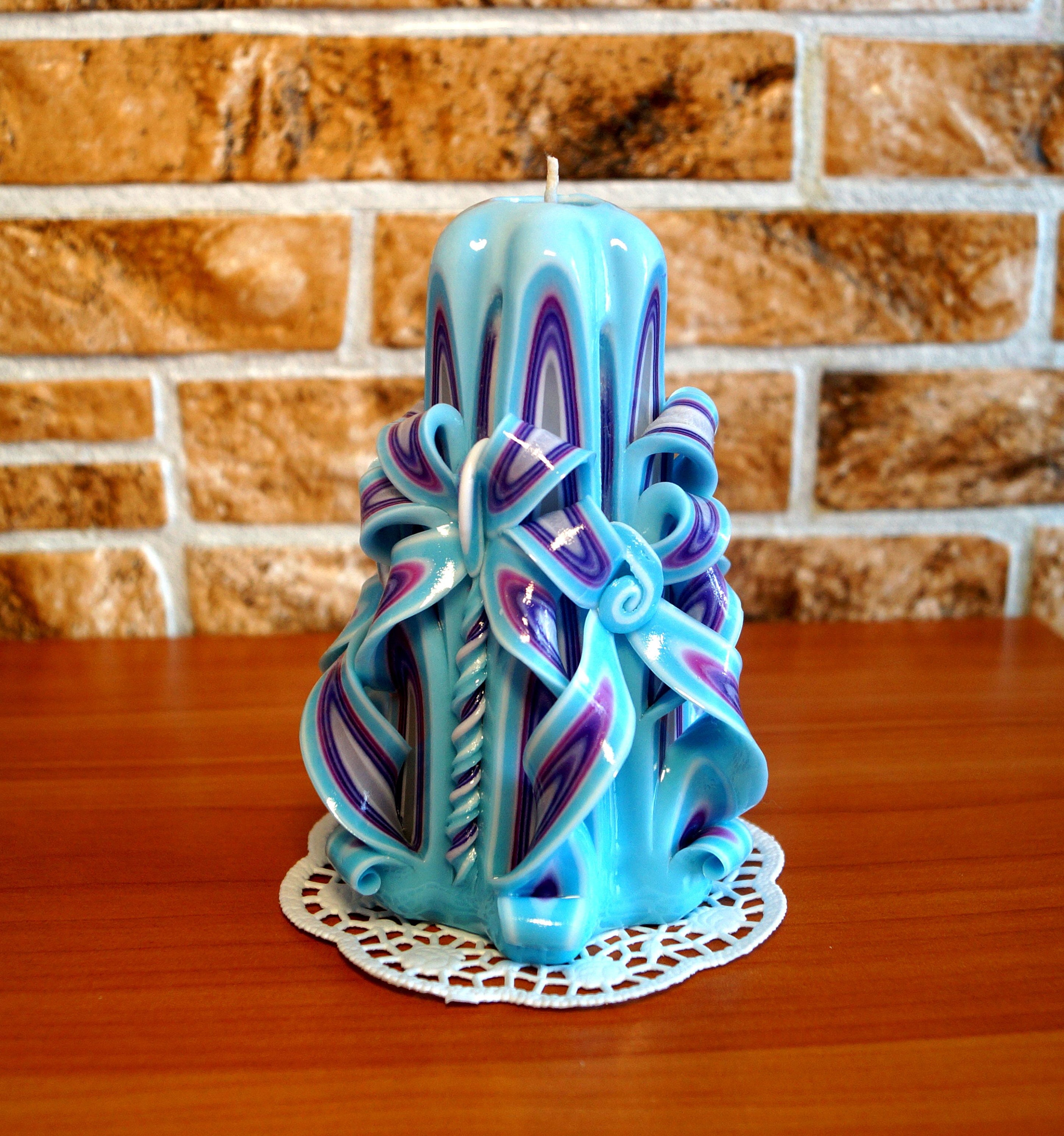 Unique candles blue candles Unique candle gift Home decor Etsy