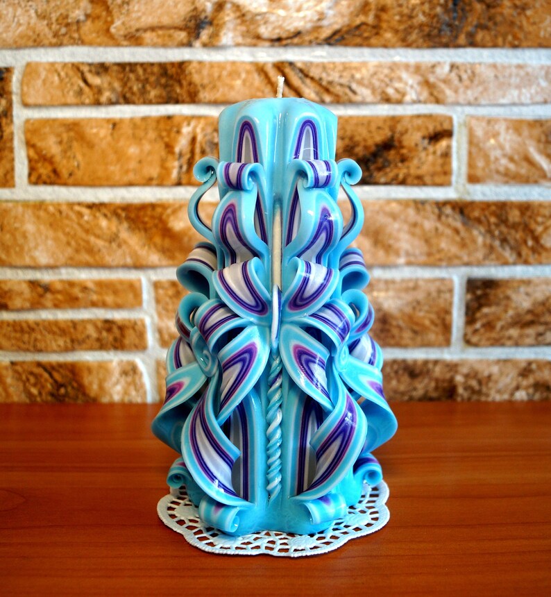 Unique candles blue candles Unique candle gift Home decor Etsy