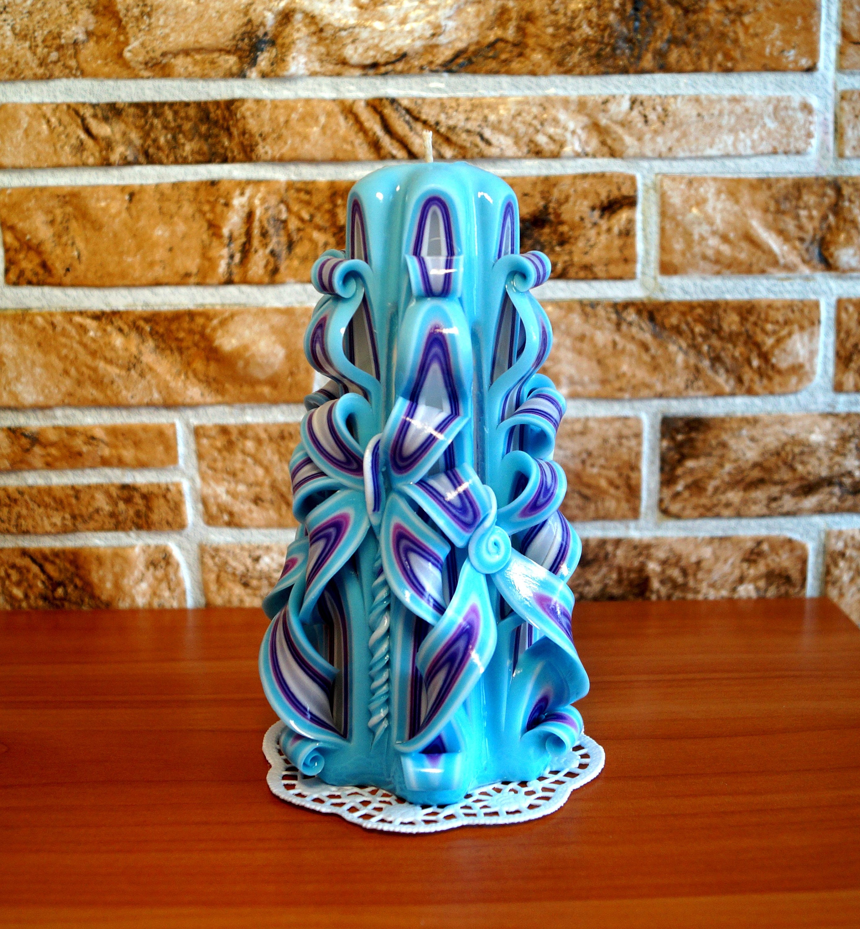 Unique candles blue candles Unique candle gift Home decor Etsy