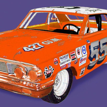 Ford Galaxie Race Car Mouse Pad Vintage Nascar Tiny Lund S 1964 Grand National Stock Car 1960 S Auto
