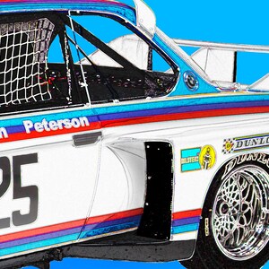 BMW 3.0 CSL Batmobile, Vintage German race car art, Winner of 1975 12 hours of Sebring, 1970's auto image 3