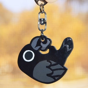 Hanging Crow Charm - 1.5" Acrylic