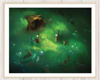 Bunny Forest 8x10" Art Print