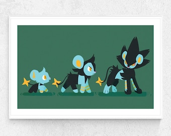 Impression d'art Shinx Luxio Luxray 8 x 10 / 11 x 17