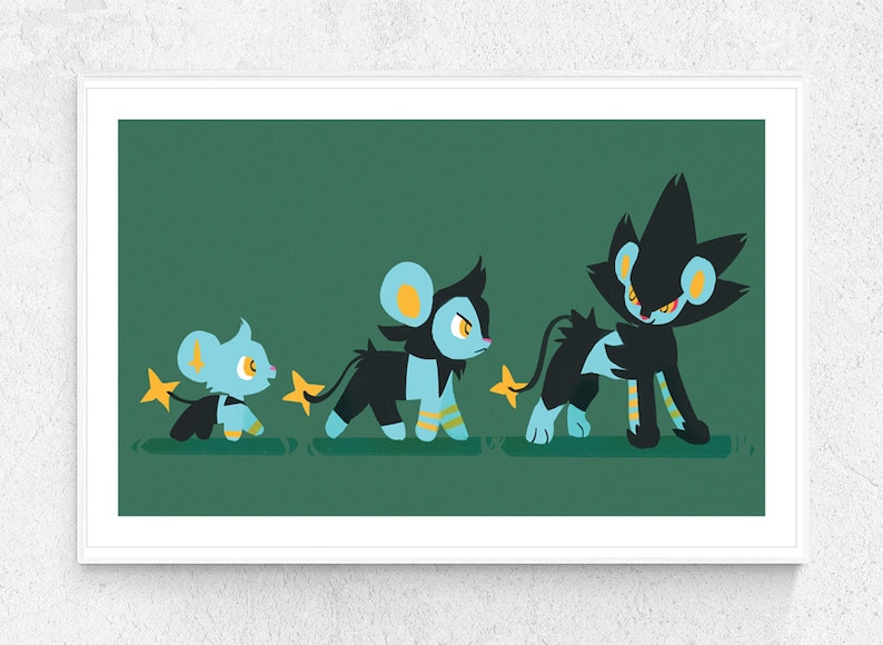 Shinx Luxio Luxray Art Print 8x10 / 11x17 image 1