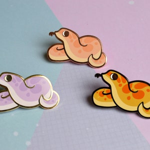 Lavender, Albino, and Normal Hognose Enamel Pins