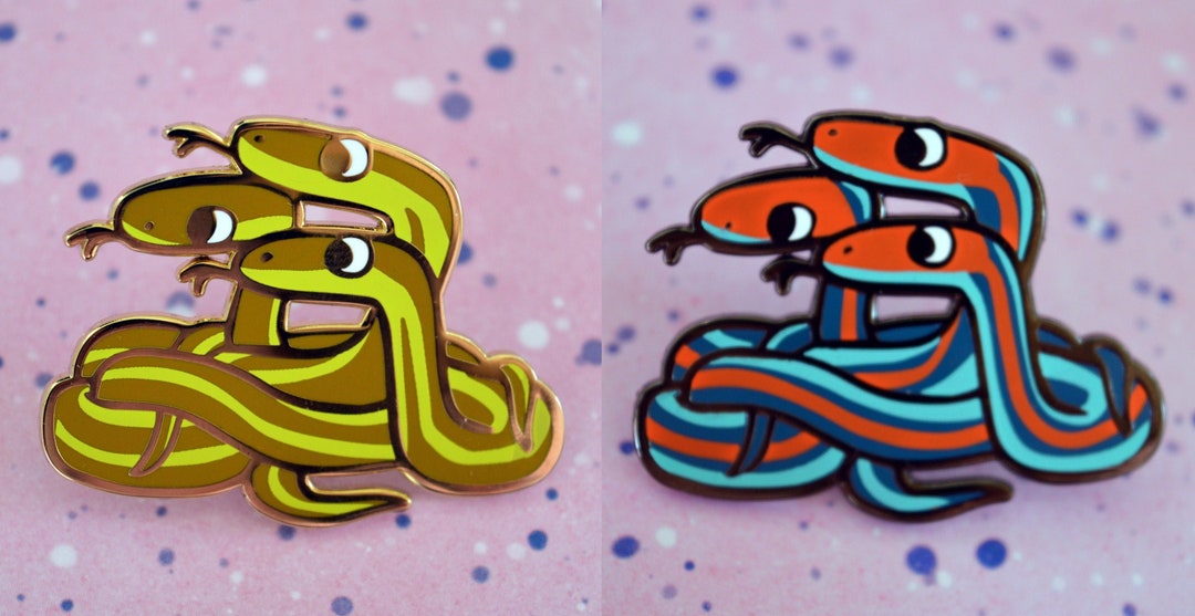 Red Sided and Common Garter Snake Cuddle Puddle Pins Etsy