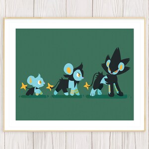 Shinx Luxio Luxray Art Print 8x10 / 11x17 image 2