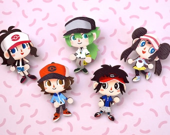 BW Wooden Pins - N Harmonia, Hilda, Hilbert, Rosa, Nate - limited PREORDERS