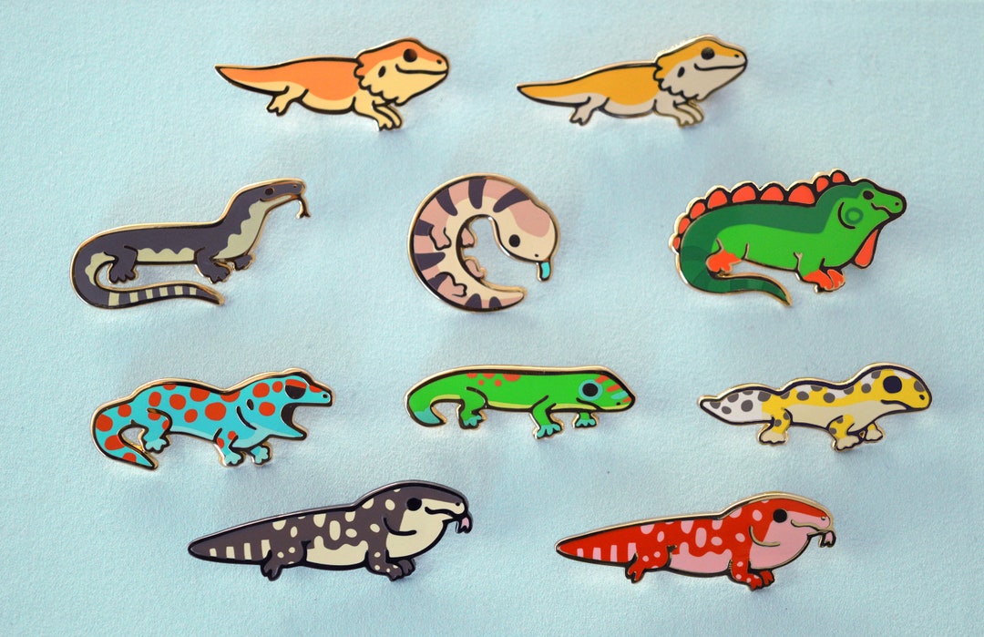Lovable Lizard Enamel Pins - Etsy