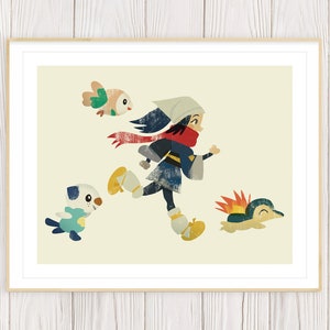 Akari & Her Friends Legends: Arceus Art Print 8x10