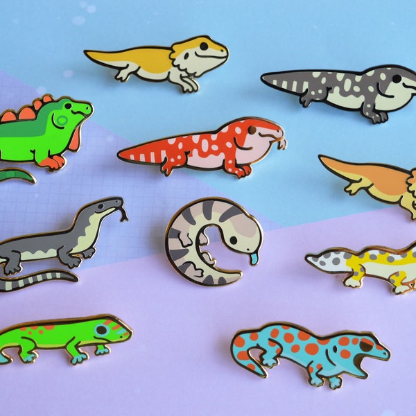 Lovable Lizard Enamel Pins