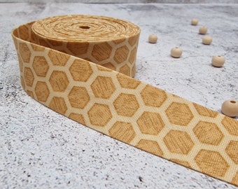 Bias Binding Tape - 100% Cotton - Lewis & Irene Fabric - Mustard Yellow - Elastic - Handmade - 25mm/1" Wide - Sold PER METRE or YARD