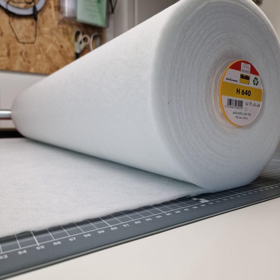 Vilene Vlieseline H640, Fusible Fleece Batting For Quilts and Bags, White, 90cm/35inch Wide