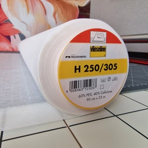 Molleton Adhésif Vlieseline H250 - 25m X 90cm, Blanc | Doublure Polaire Légère Pour Couture Et Confection