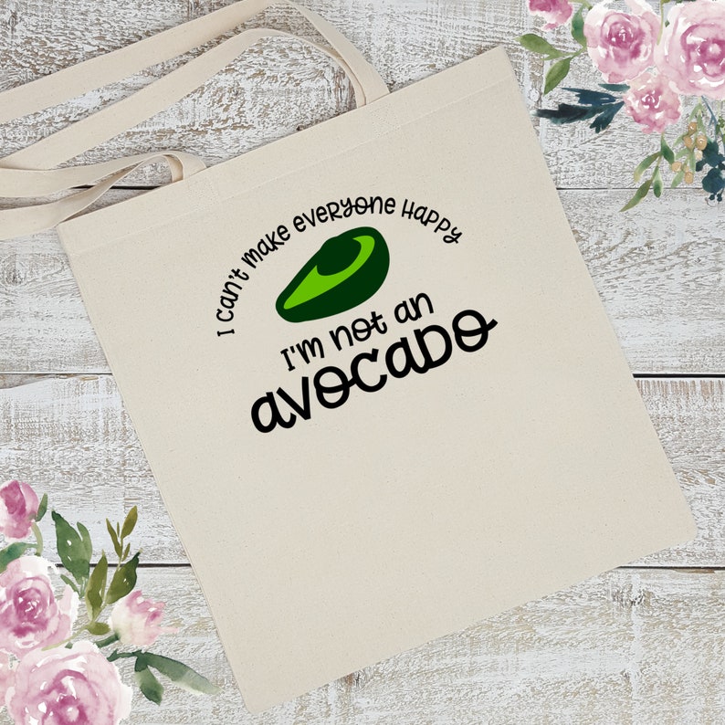 Avocado Bag Canvas Tote Avocado Lover Shopping Bag Eco Bag Avocado Handbag Vegetarian Gift Vegan Gift Slogan Tote Bag