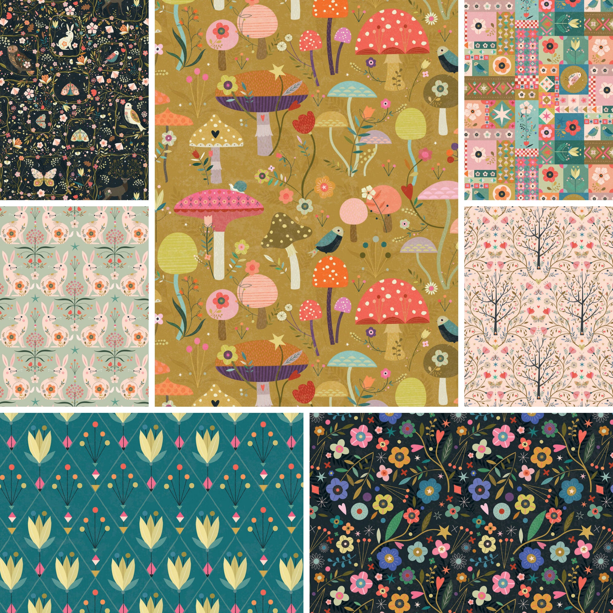 Dashwood Studio Fabric Tree of Life Collection Flowers Etsy