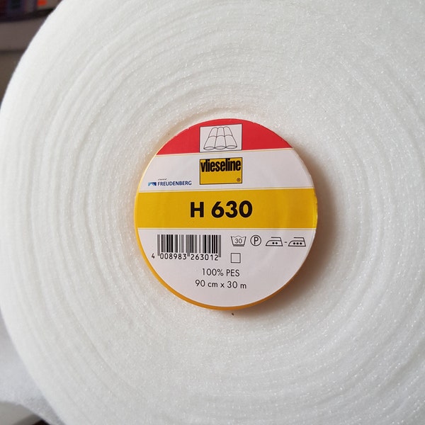 Iron On Fleece Batting, Vilene Vlieseline H630 Low Loft Fusible Wadding, White, 90cm wide, Various Sizes Available