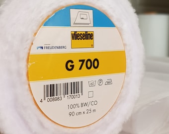 Vilene Vlieseline G700 Iron On Fusible Interfacing, Pure Cotton Interlining, White, Various Lengths Available, UK, Equivalent Of Pellon 101