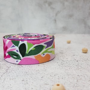 Handmade Single Fold Bias Binding Tape - 100% Cotton - Riley Blake Designs - Pretty Florals - 25mm/1" Wide - Sold PER METRE or YARD