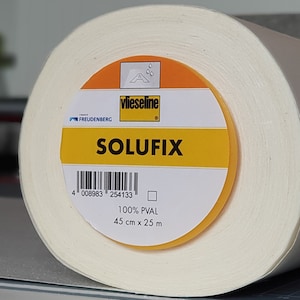 Vilene Vlieseline Solufix, Water Soluble Self Adhesive Embroidery Stabiliser, Backer. Tester Samples, Fat Quarters, Half or Full Metres