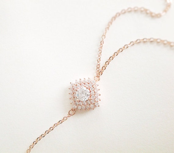 back necklace rose gold