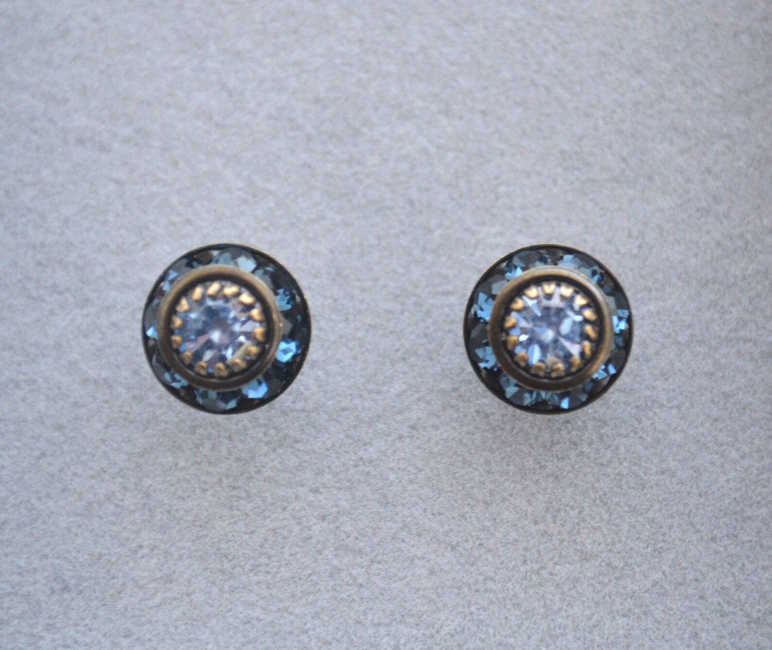 Art Deco Stud Earrings Montana Blue Stud Earrings Sapphire Etsy