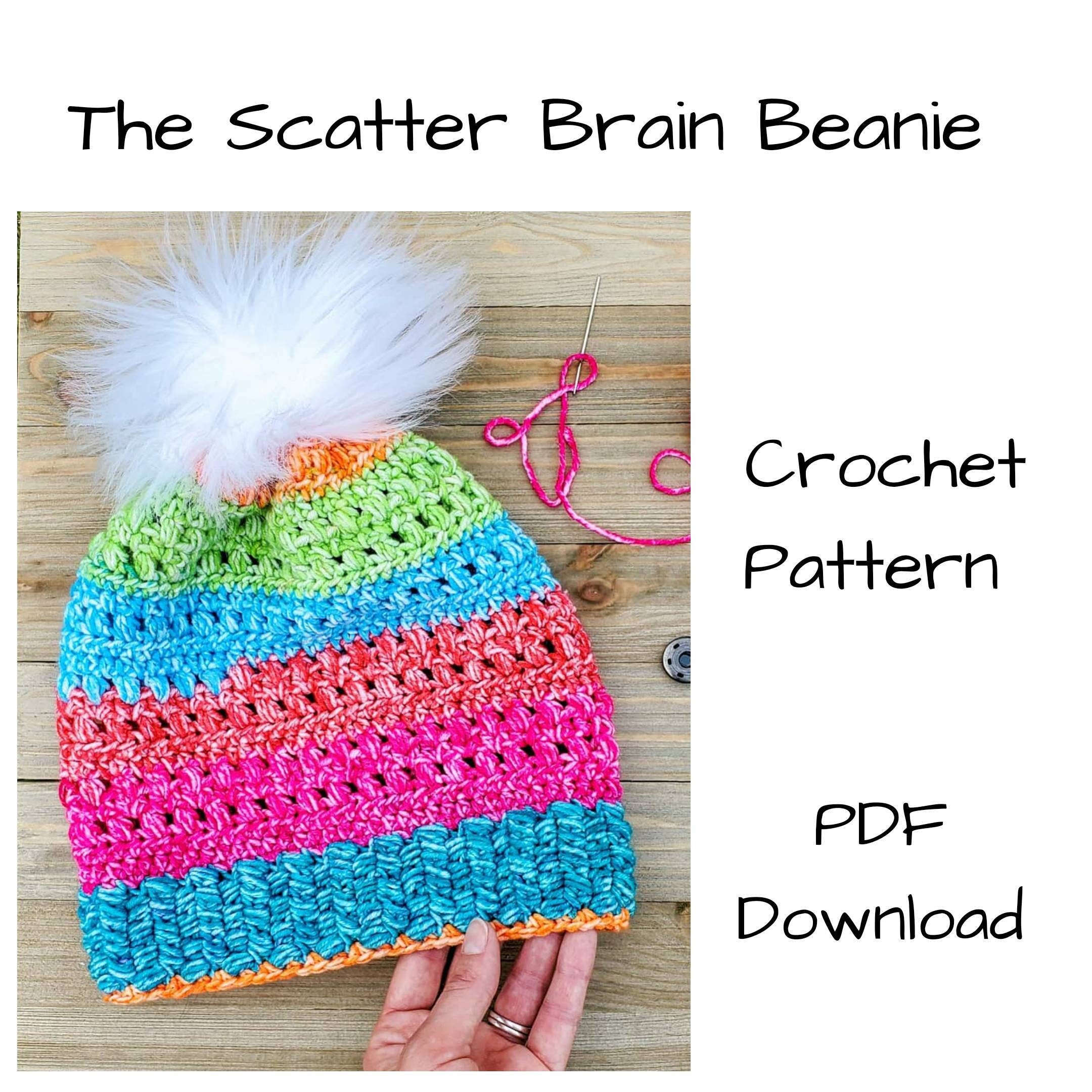 Crochet Pattern PDF Download Scatter Brain Beanie How to Etsy