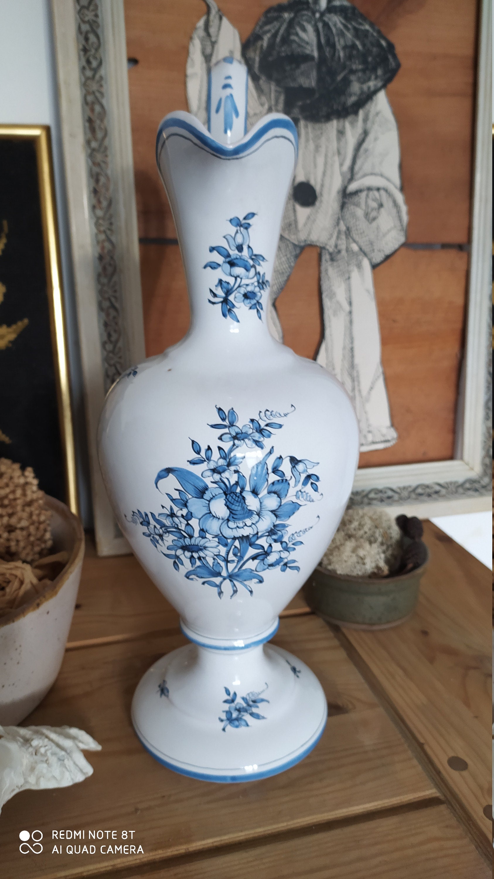 Français Vase en Céramique Lallier Moustier