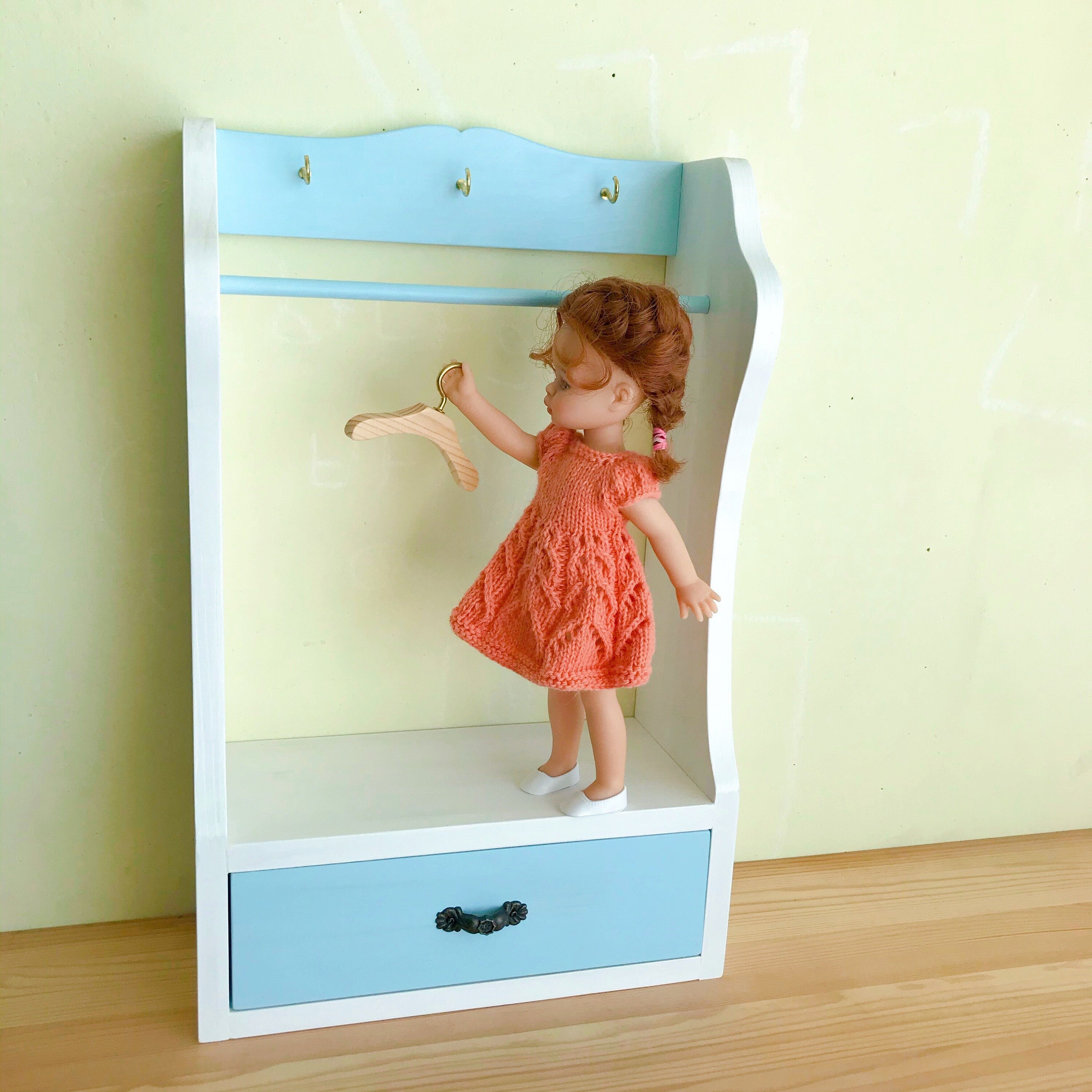 Doll Furniture Doll Clothes Rack With a Drawer for Storage Etsy Canada