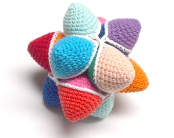 Crochet Rattle Star Toys Amish puzzle Ball For Baby Soft Knitting Montessory Clutch Ball Eco Friendly Stress Toy