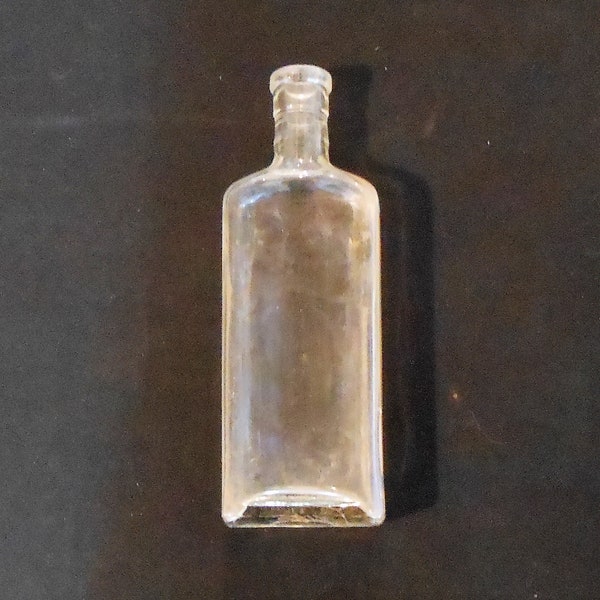 Antique Medicine or Alcohol Bottle - Thick Clear Glass - 8 1/2" Tall - Early 1900's Vintage - Very Collectible