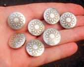 Sterling Silver Concho Button Covers Floral Design Lot of 7 Western Wear Dress Up That Western Outfit