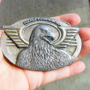 Harley-Davidson Pewter Belt Buckle Simple Design With Eagle - Official Harley-Davidson Product