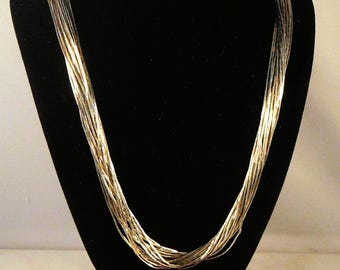 20-Strand Sterling Liquid Silver Necklace 18" Length - Fantastic Native American Style Necklace