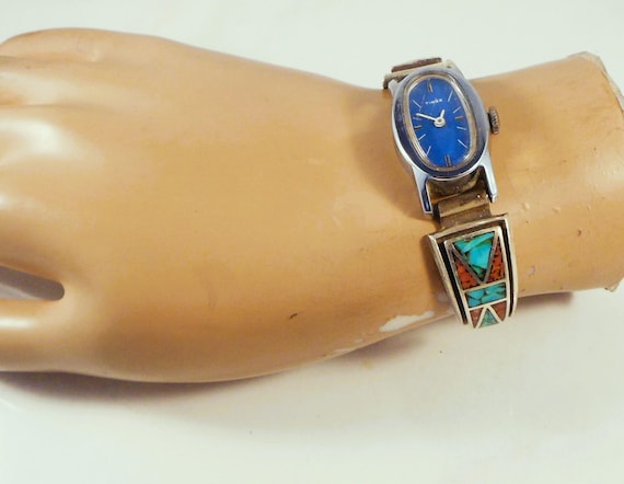 Native American Style Watch Tip With Chip Inlay -… - image 2