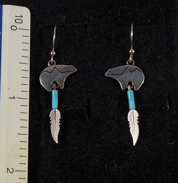 Native American Handmade Earrings With Spirit Bea… - image 6