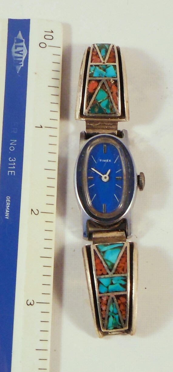 Native American Style Watch Tip With Chip Inlay -… - image 8