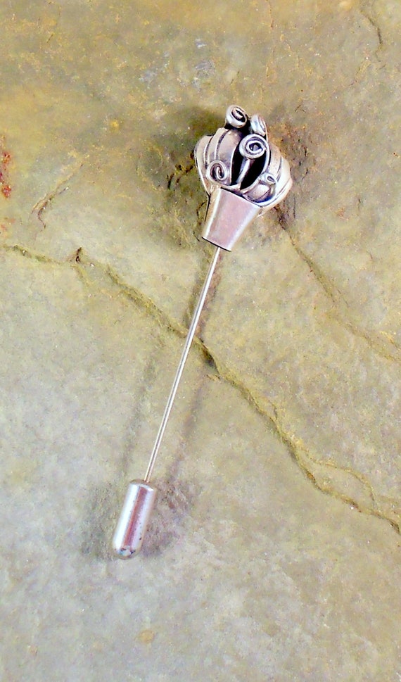 Navajo Sterling Silver Stickpin Brooch Artist Sign