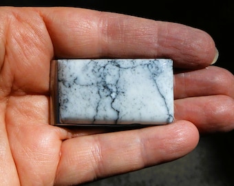 Clip para billetes con pieza de piedra de búfalo blanca - Turquesa blanca - Regalo para él