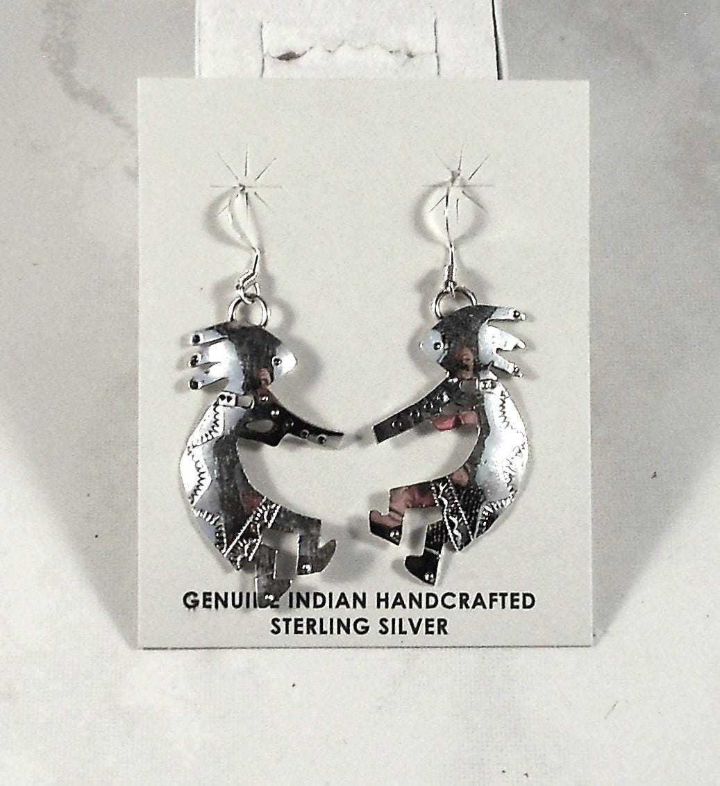 Museum Vintage Navajo Dancing Kokopelli Turquoise Native American Jewelry Silver Earrings Museum Vintage Navajo Dancing Kokopelli Turquoise Native American Jewelry Silver Earrings