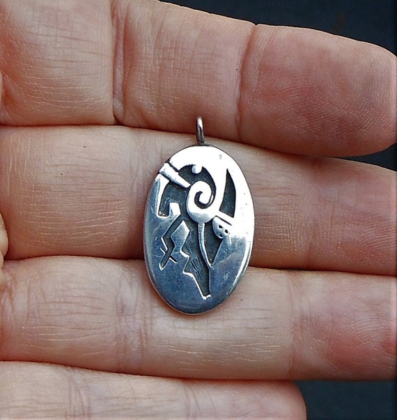 RARE Hopi Sterling Silver Pendant Handmade by Luc… - image 2